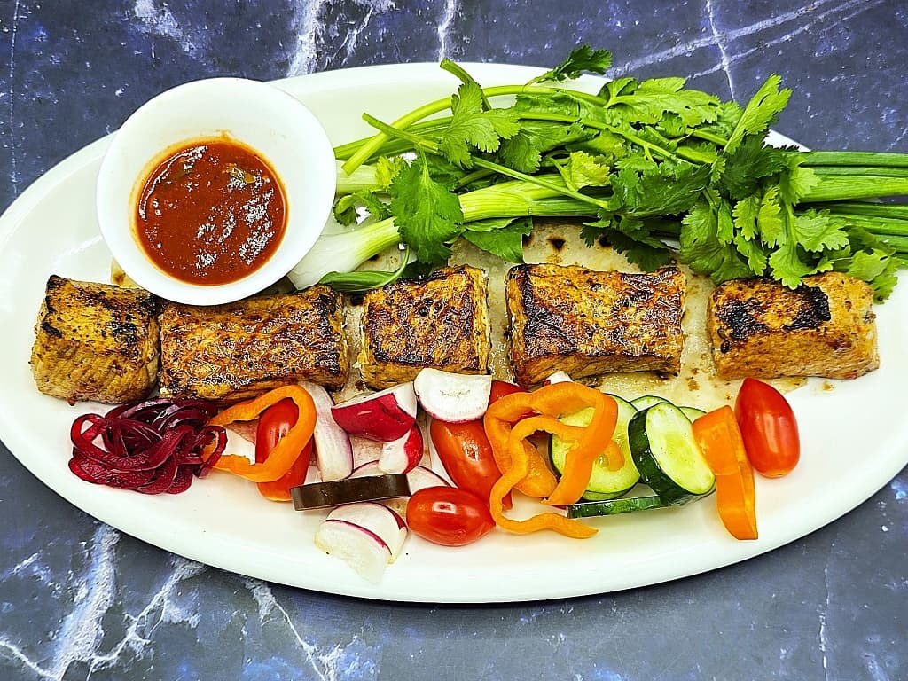 shashlik หมูบนถ่านหิน